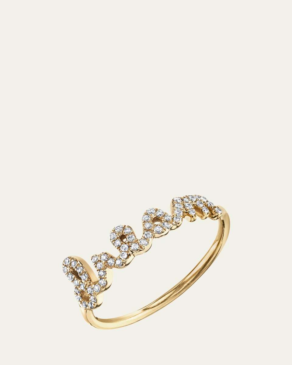 14k Gold Double Diamond Heart Ring, Size 6.5